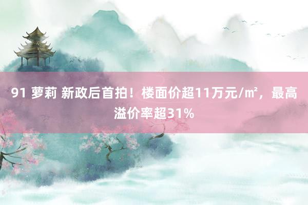   91 萝莉 新政后首拍！楼面价超11万元/㎡，最高溢价率超31%