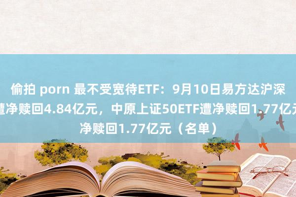 偷拍 porn 最不受宽待ETF：9月10日易方达沪深300ETF遭净赎回4.84亿元，中原上证50ETF遭净赎回1.77亿元（名单）