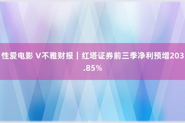   性爱电影 V不雅财报｜红塔证券前三季净利预增203.85%