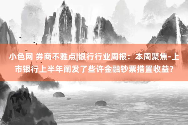   小色网 券商不雅点|银行行业周报：本周聚焦-上市银行上半年阐发了些许金融钞票措置收益？