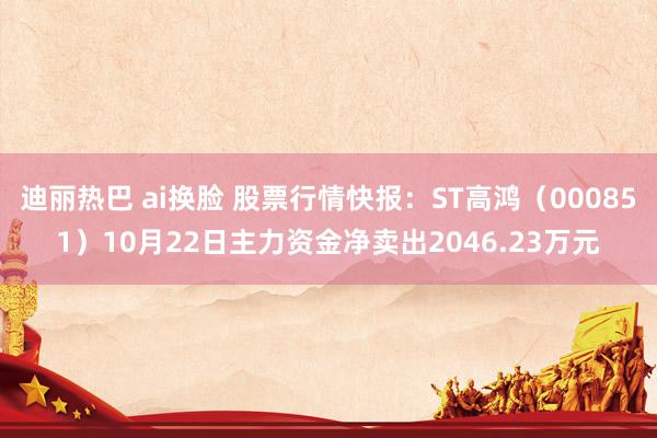   迪丽热巴 ai换脸 股票行情快报：ST高鸿（000851）10月22日主力资金净卖出2046.23万元