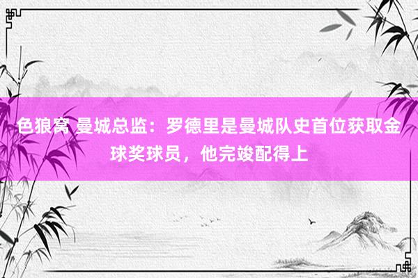 色狼窝 曼城总监：罗德里是曼城队史首位获取金球奖球员，他完竣配得上