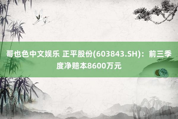   哥也色中文娱乐 正平股份(603843.SH)：前三季度净赔本8600万元