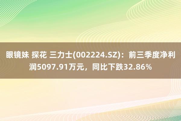   眼镜妹 探花 三力士(002224.SZ)：前三季度净利润5097.91万元，同比下跌32.86%