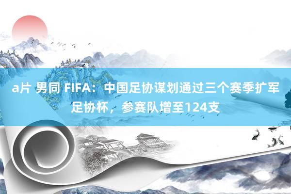 a片 男同 FIFA：中国足协谋划通过三个赛季扩军足协杯，参赛队增至124支