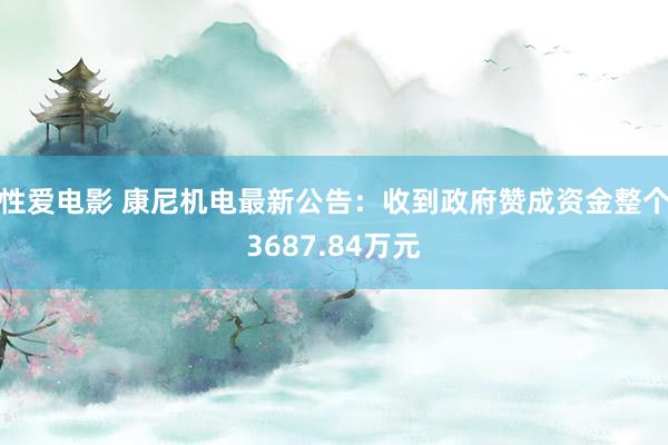 性爱电影 康尼机电最新公告：收到政府赞成资金整个3687.84万元