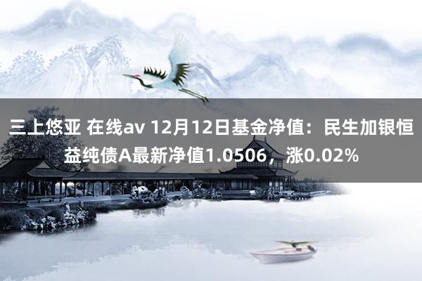 三上悠亚 在线av 12月12日基金净值：民生加银恒益纯债A最新净值1.0506，涨0.02%