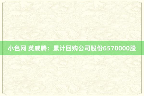 小色网 英威腾：累计回购公司股份6570000股