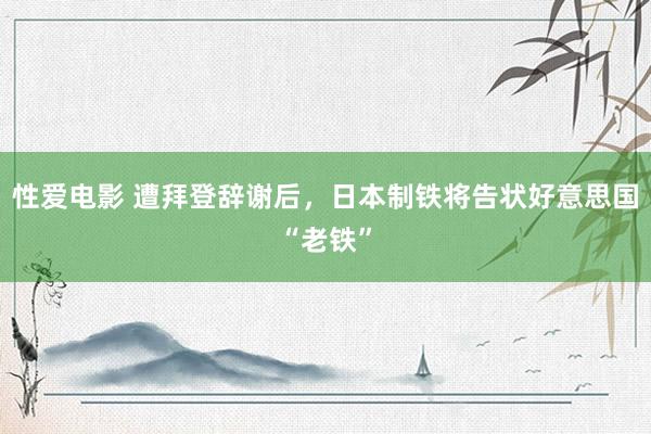 性爱电影 遭拜登辞谢后，日本制铁将告状好意思国“老铁”