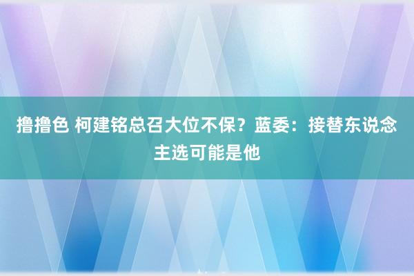 撸撸色 柯建铭总召大位不保？蓝委：接替东说念主选可能是他