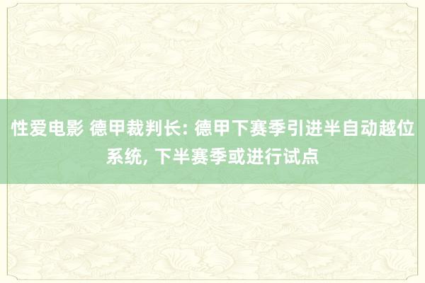 性爱电影 德甲裁判长: 德甲下赛季引进半自动越位系统, 下半