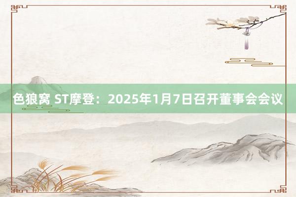 色狼窝 ST摩登：2025年1月7日召开董事会会议