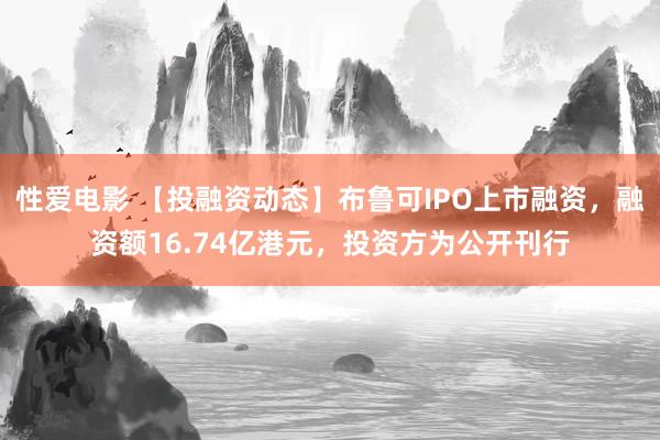 性爱电影 【投融资动态】布鲁可IPO上市融资，融资额16.74亿港元，投资方为公开刊行