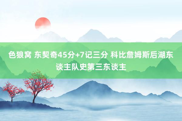 色狼窝 东契奇45分+7记三分 科比詹姆斯后湖东谈主队史第三东谈主